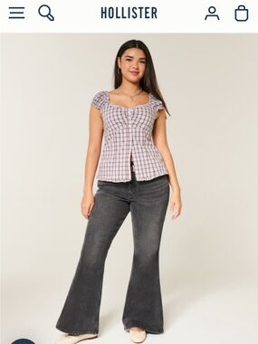 Hollister Black High-Rise Flare Jeans